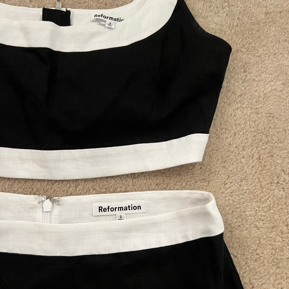 Reformation Monochrome Two-Piece Ensemble (Robbie Linen Two Piece)- worn once - Picture 8 of 13